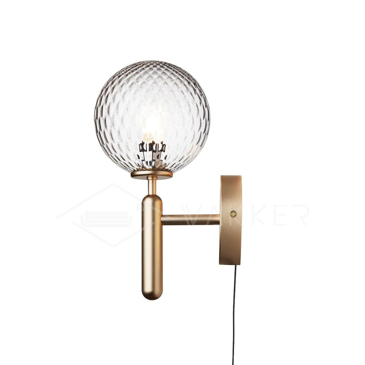 Kynlo wandlamp met stekker, glazen bol Nordic