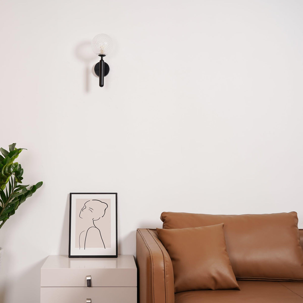Kynlo wandlamp met stekker, glazen bol Nordic