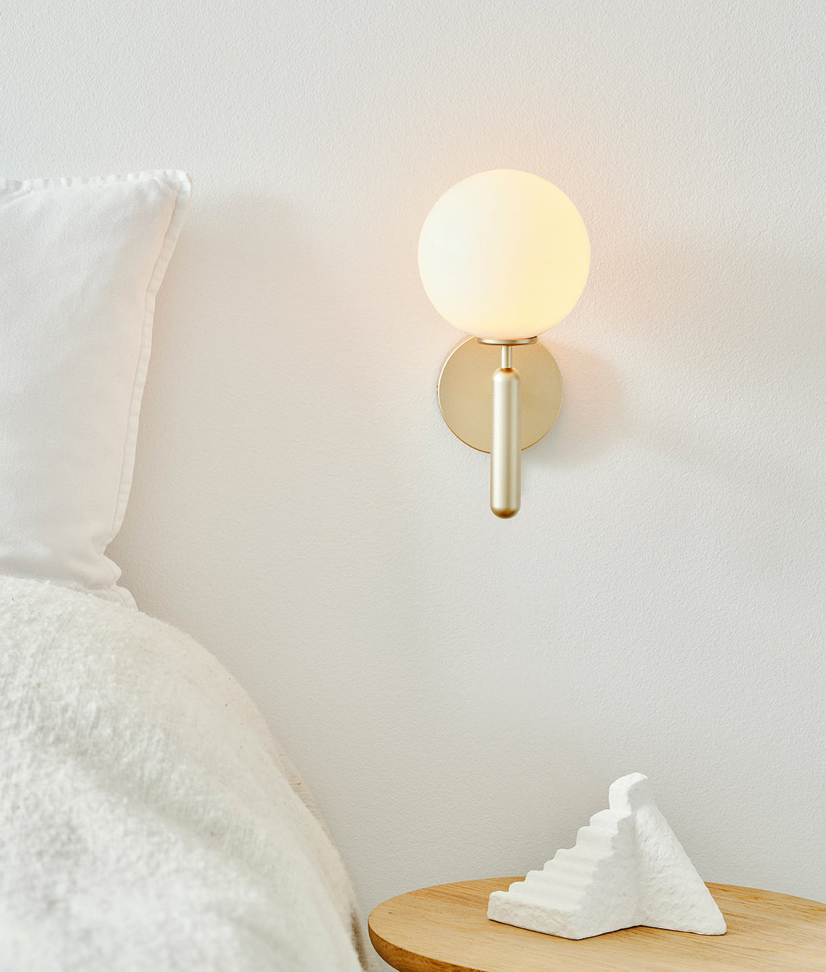 Kynlo wandlamp met stekker, glazen bol Nordic