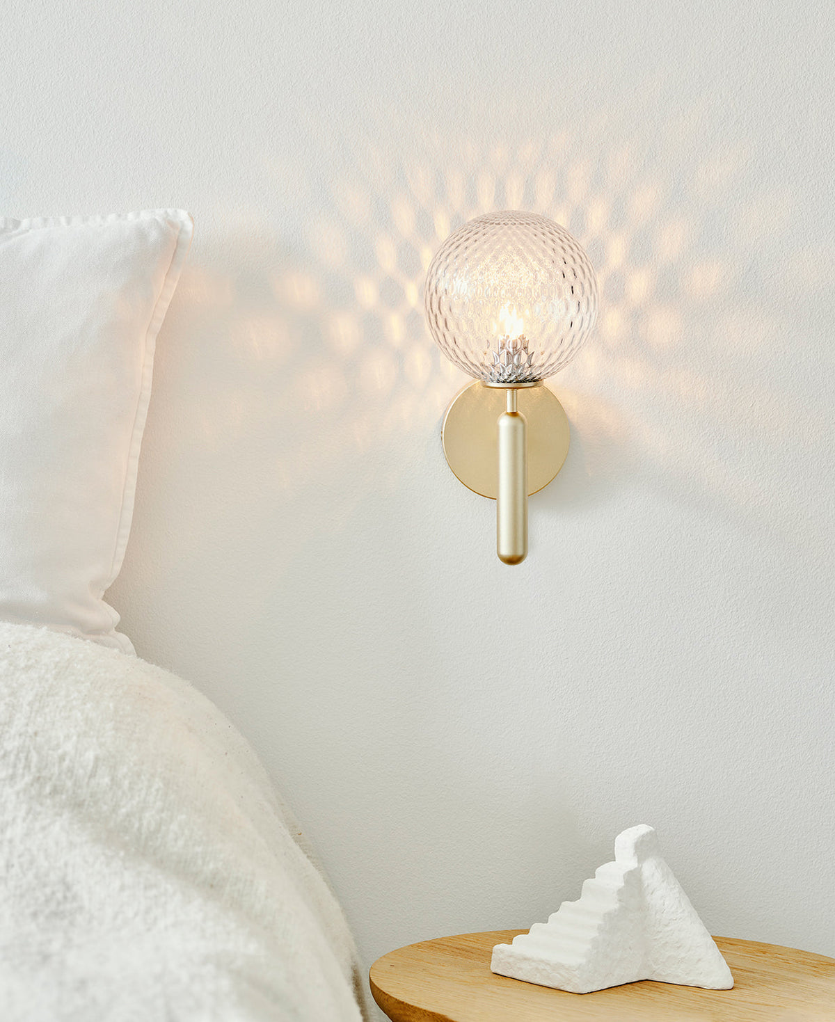 Kynlo wandlamp met stekker, glazen bol Nordic