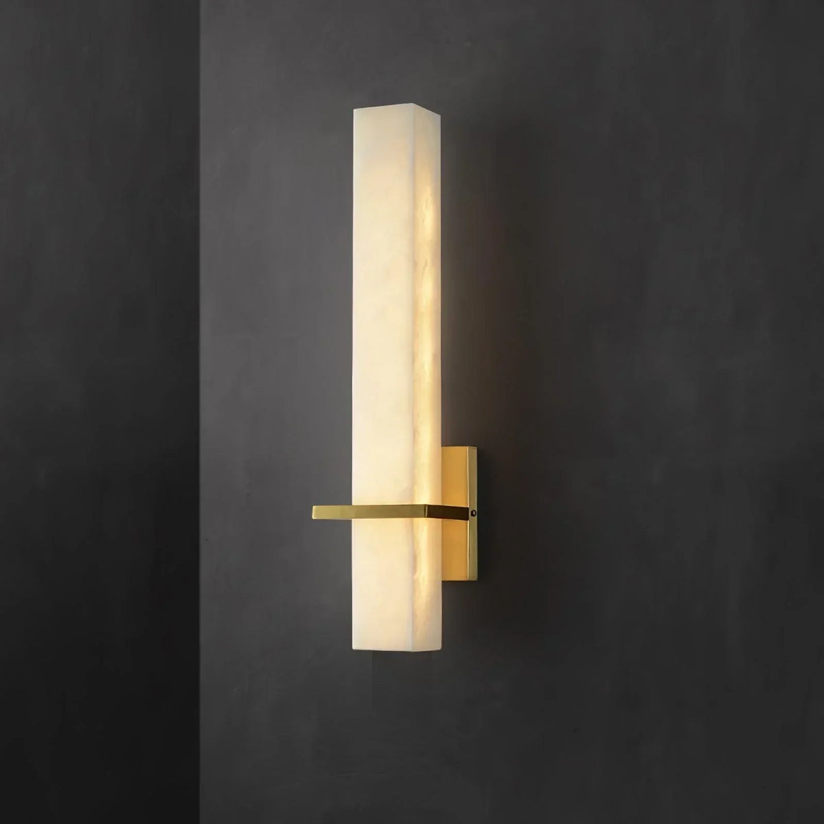 Eiriaya wandlamp wit albast messing modern kubus