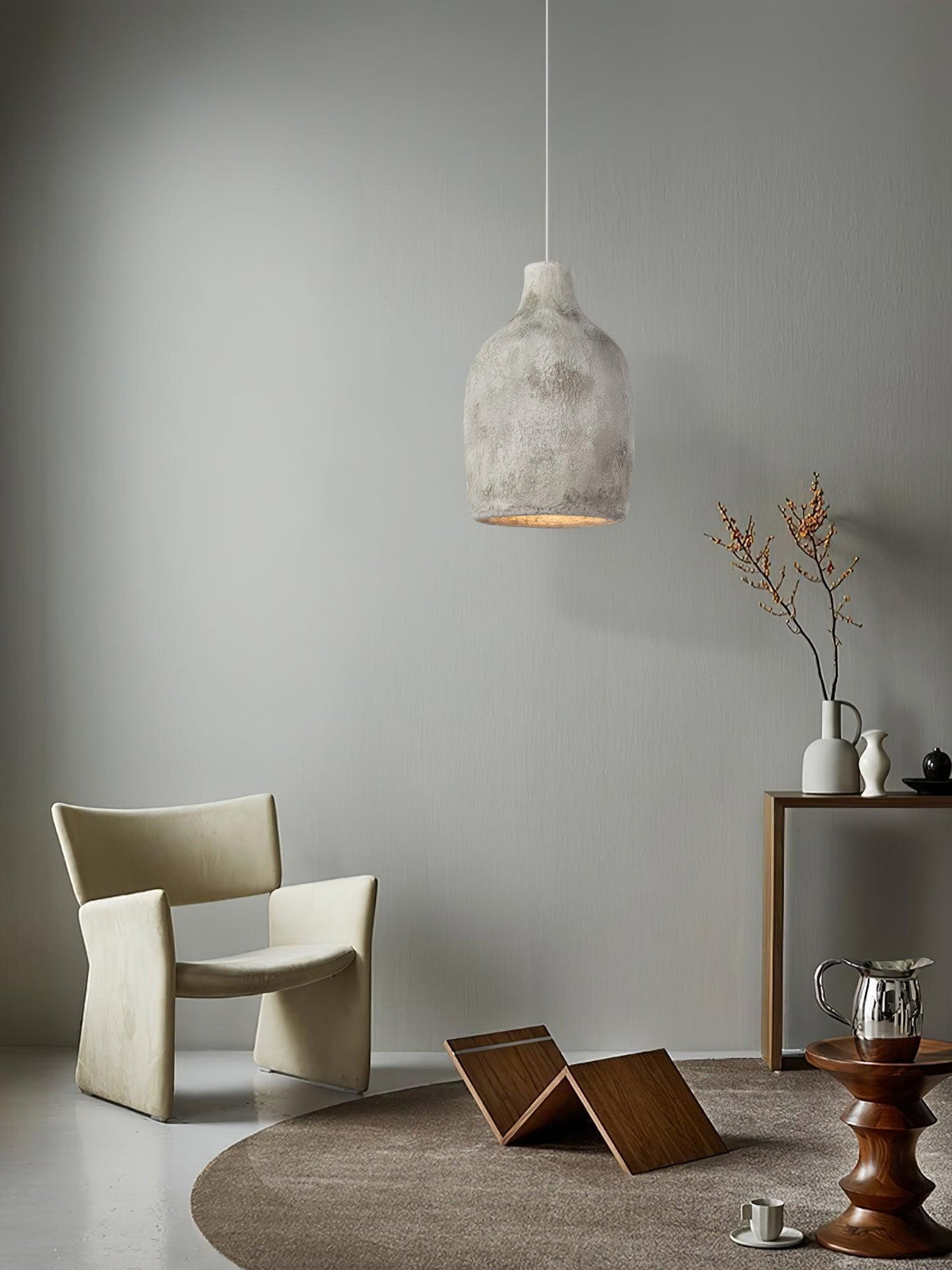 Avenelelia industriële artistieke hanglamp in grijs en bruin