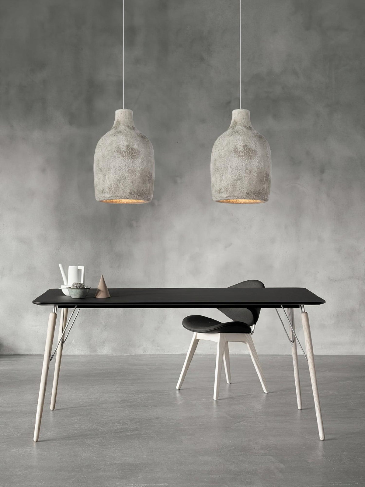 Avenelelia industriële artistieke hanglamp in grijs en bruin
