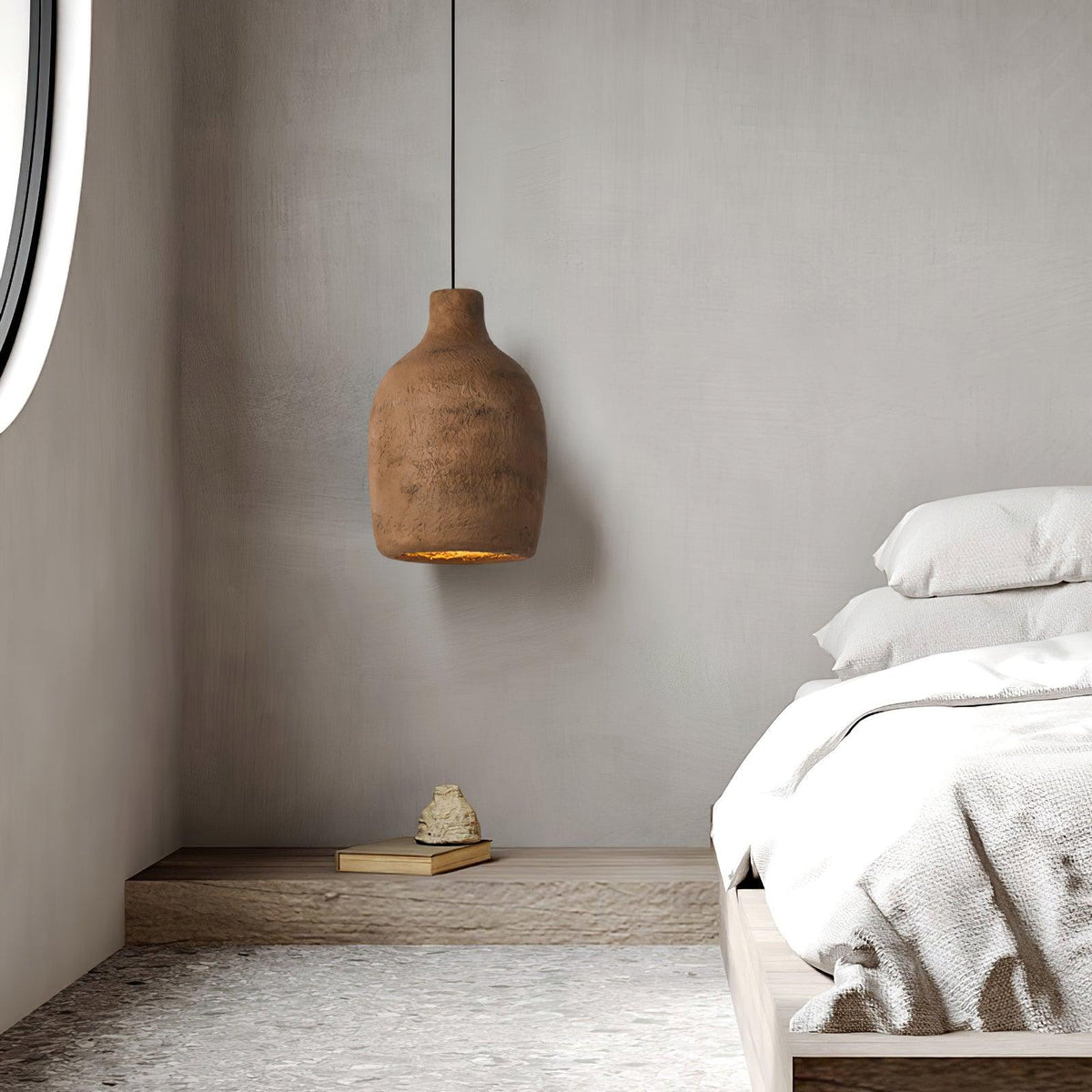 Avenelelia industriële artistieke hanglamp in grijs en bruin