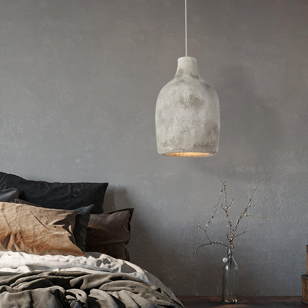 Avenelelia industriële artistieke hanglamp in grijs en bruin