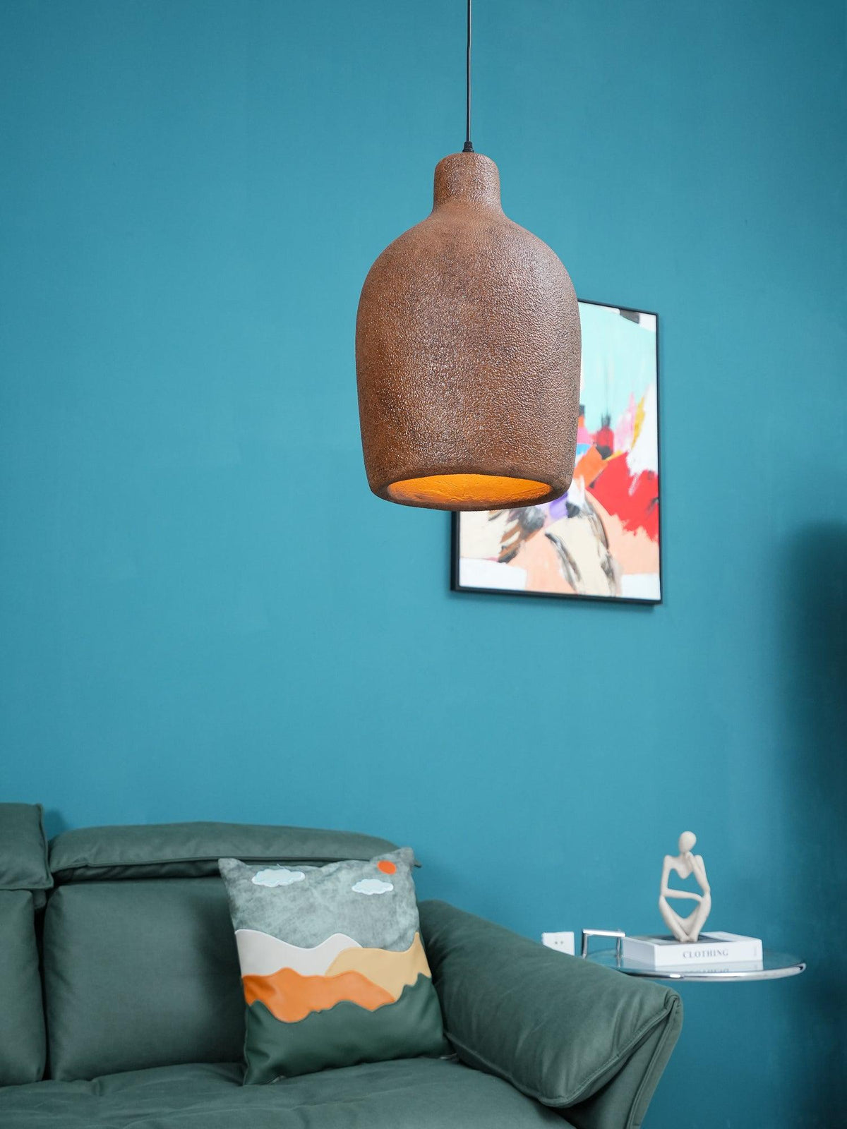 Avenelelia industriële artistieke hanglamp in grijs en bruin
