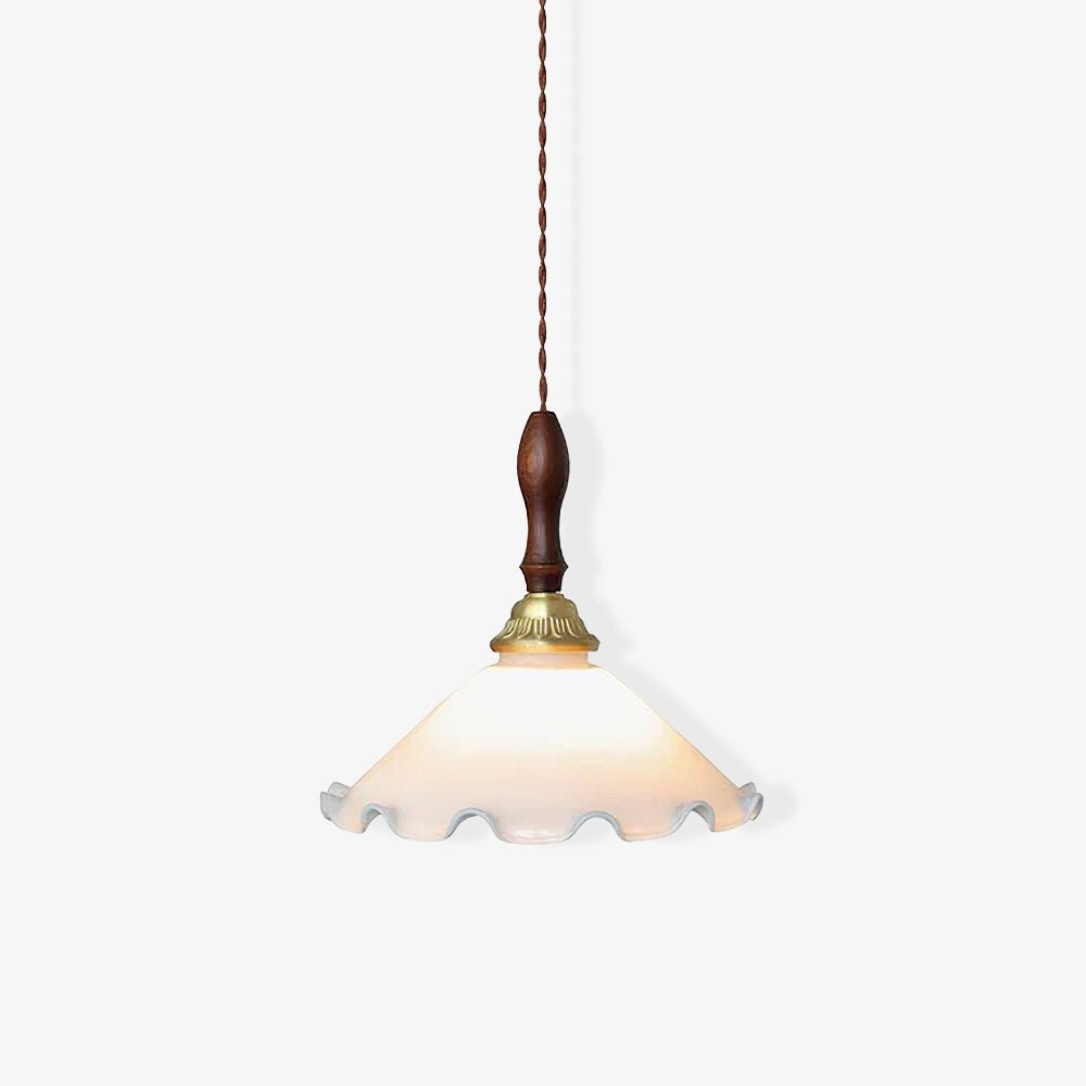 Floria hanglamp met melkachtige bloemmotief