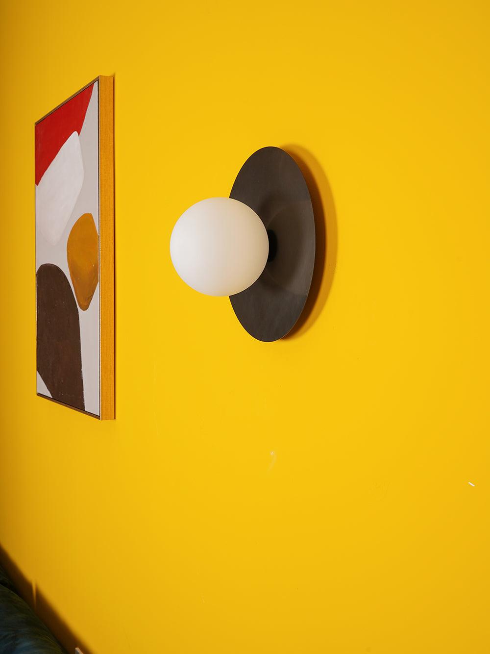 Elem modern Minimalistisch Rond Kunstzinnig Messing Glas Wandlamp