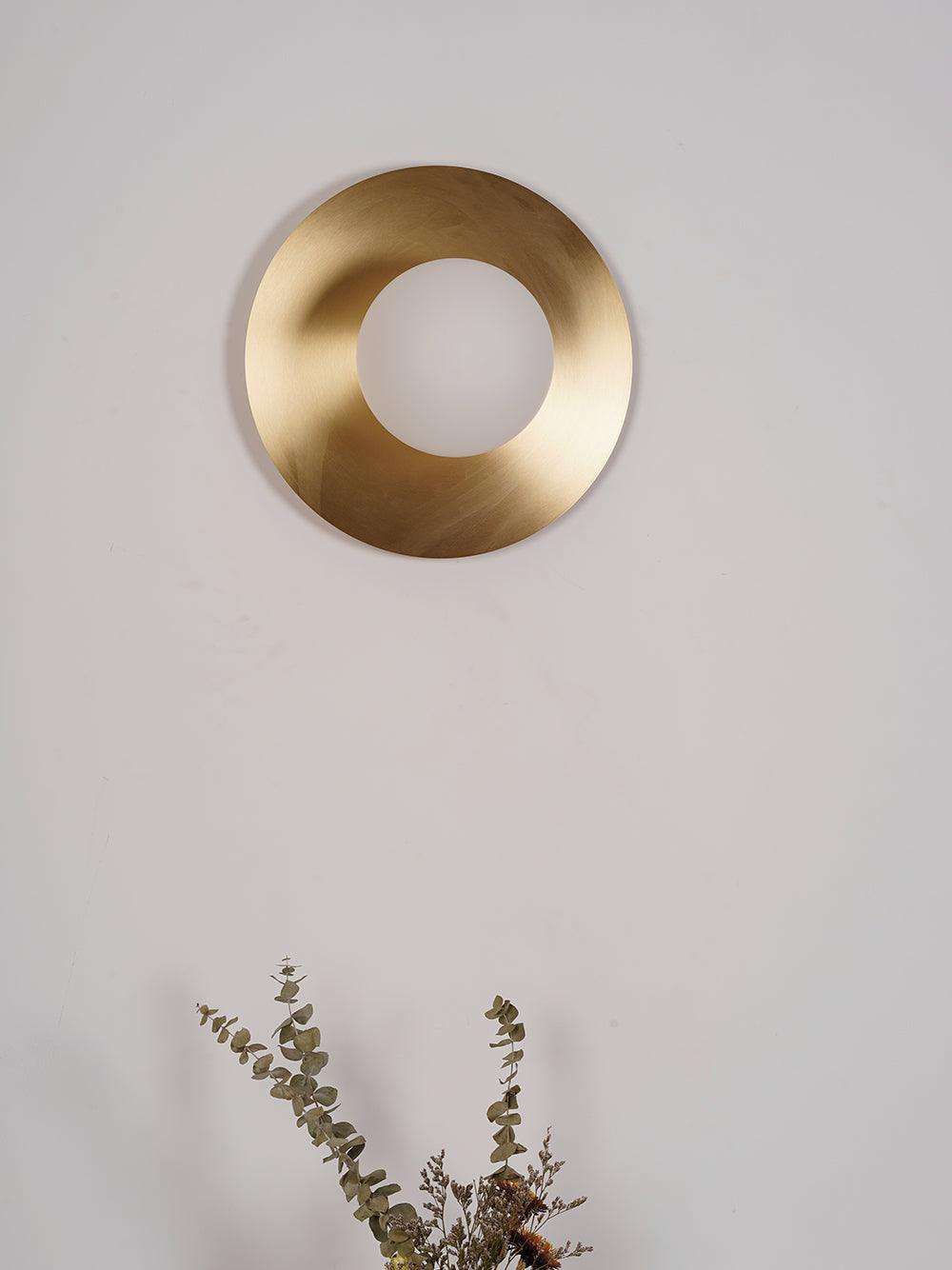 Elem modern Minimalistisch Rond Kunstzinnig Messing Glas Wandlamp