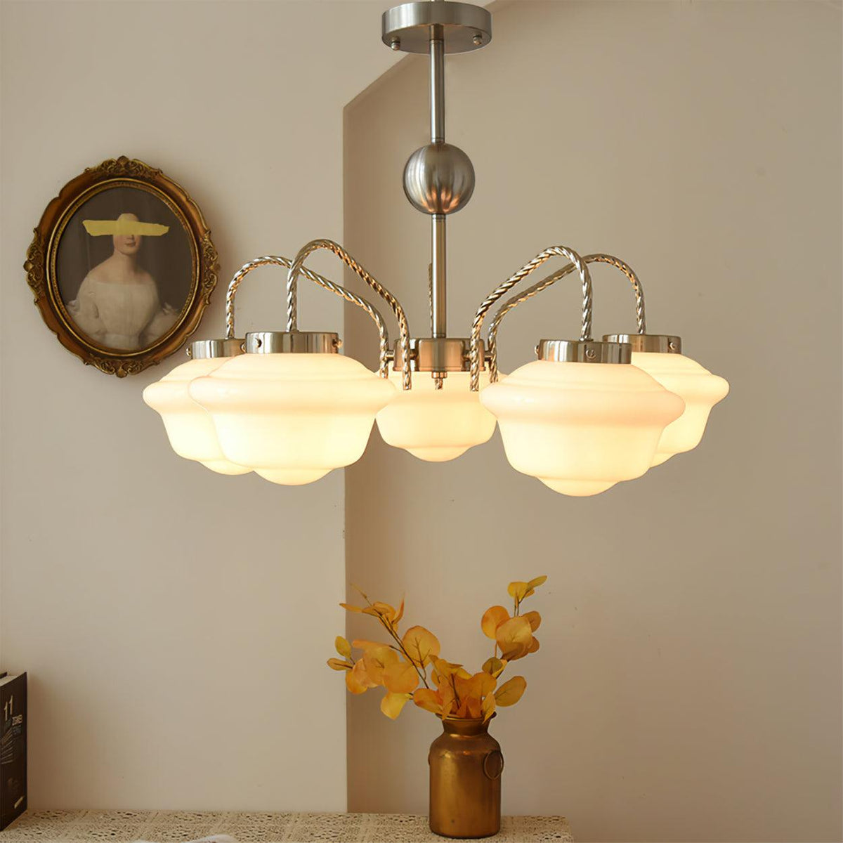 Curinel Vintage Chroom glas Kroonluchter