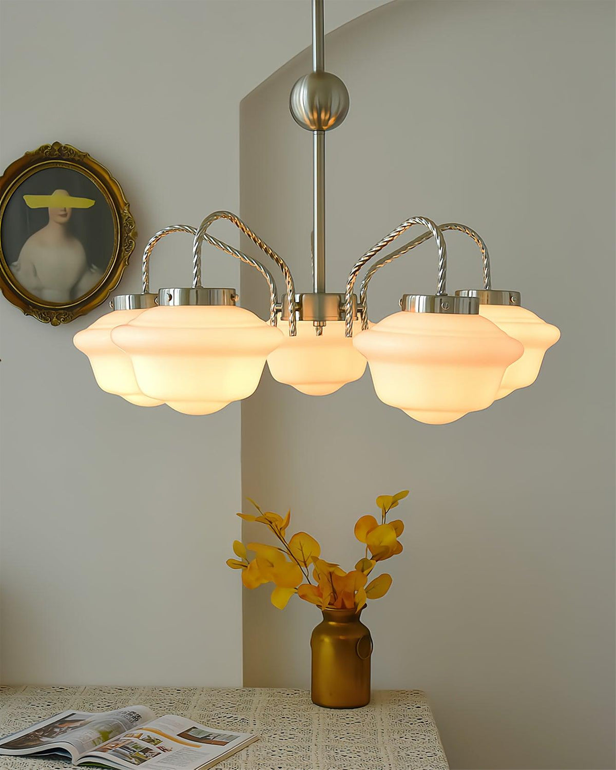 Curinel Vintage Chroom glas Kroonluchter