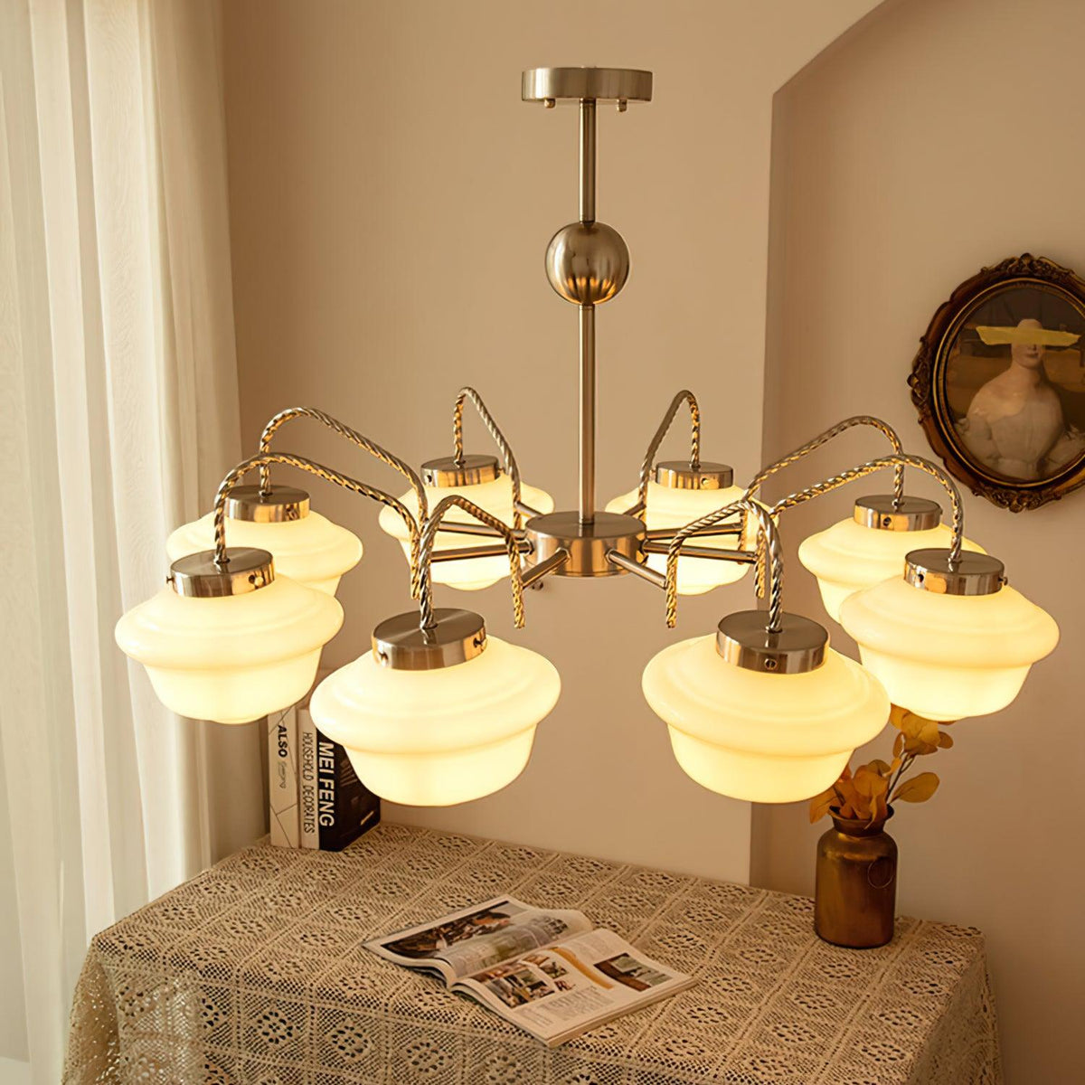 Curinel Vintage Chroom glas Kroonluchter