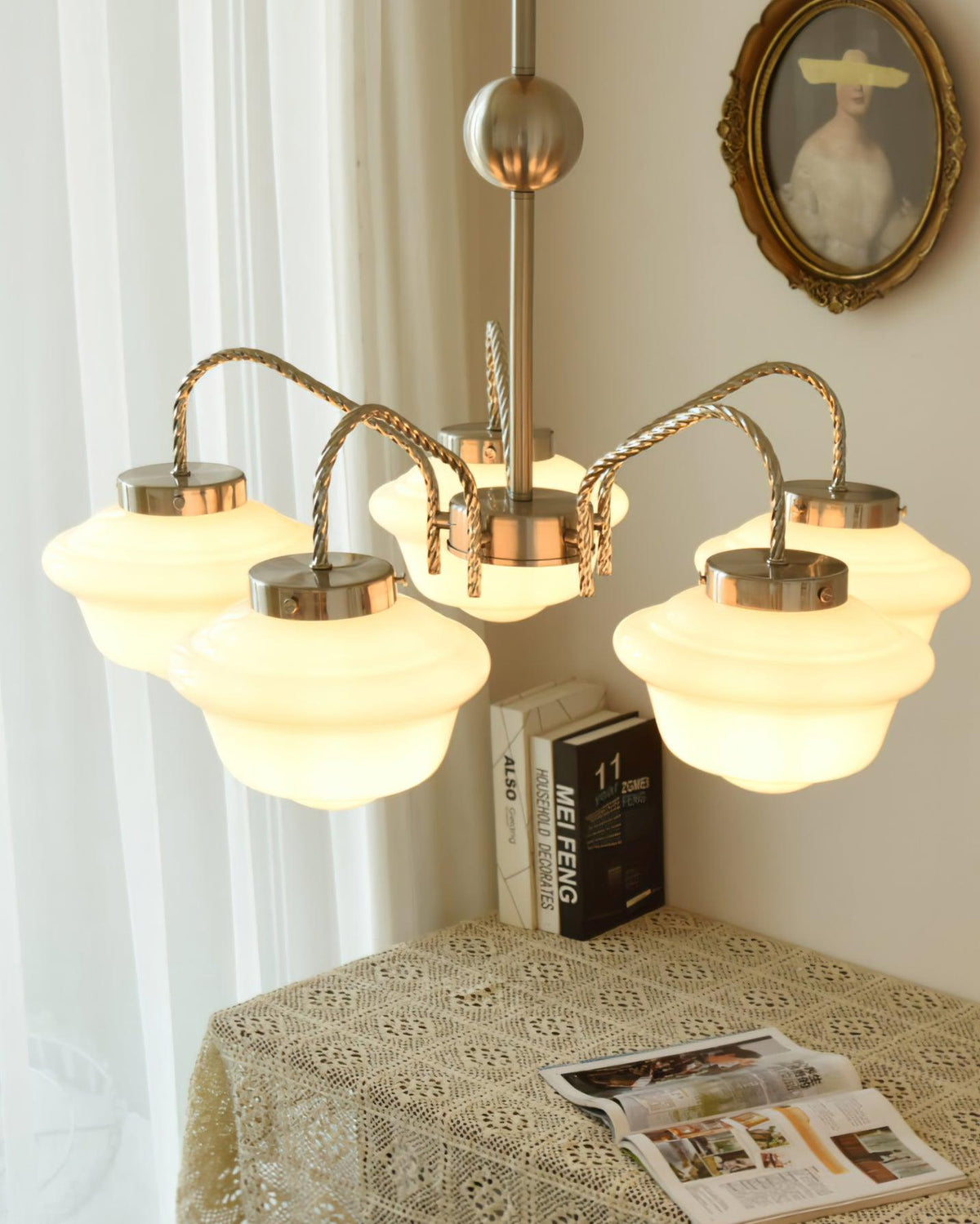 Curinel Vintage Chroom glas Kroonluchter