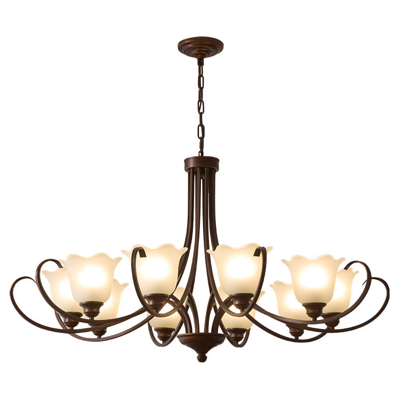 Nydorisra elegantie Vintage Bloemmotief glas Kroonluchter