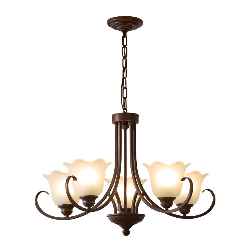 Nydorisra elegantie Vintage Bloemmotief glas Kroonluchter