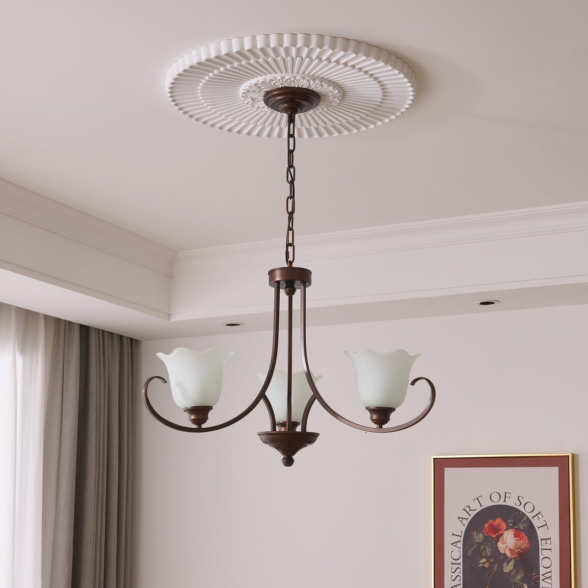 Nydorisra elegantie Vintage Bloemmotief glas Kroonluchter