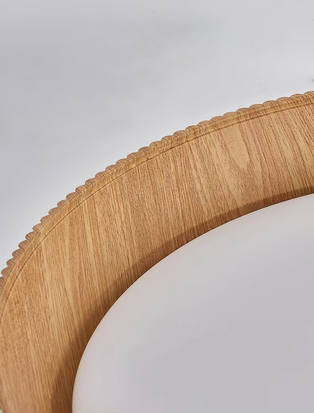 Rineia plafondlamp geribbelde trommelvorm hout elegant hedendaags