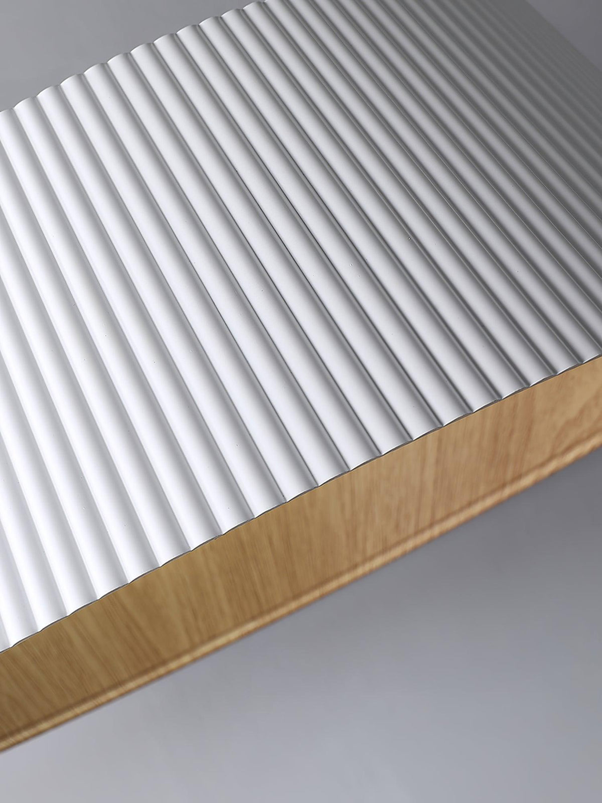 Rineia plafondlamp geribbelde trommelvorm hout elegant hedendaags