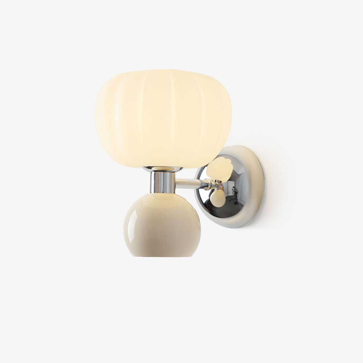 Jorvin Noordse kunstzinnige wandlamp van crèmekleurige kunststof