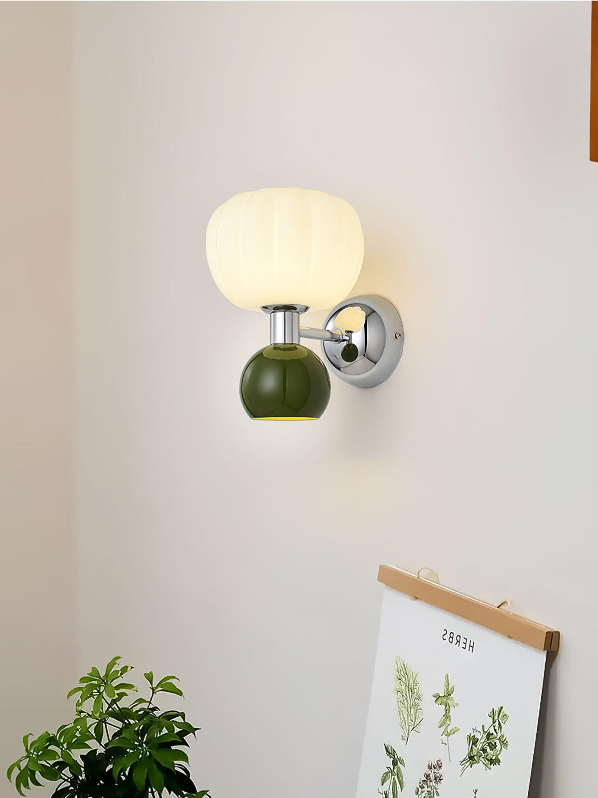 Jorvin Noordse kunstzinnige wandlamp van crèmekleurige kunststof
