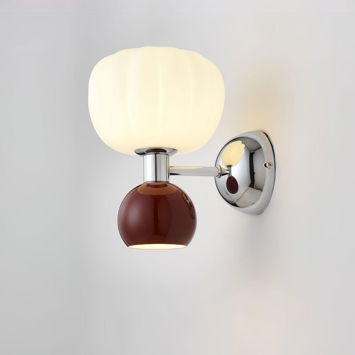 Jorvin Noordse kunstzinnige wandlamp van crèmekleurige kunststof