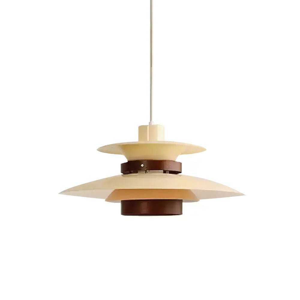 Xyla hanglamp van hout met gelagen kapje Scandinavisch voor eetkamer