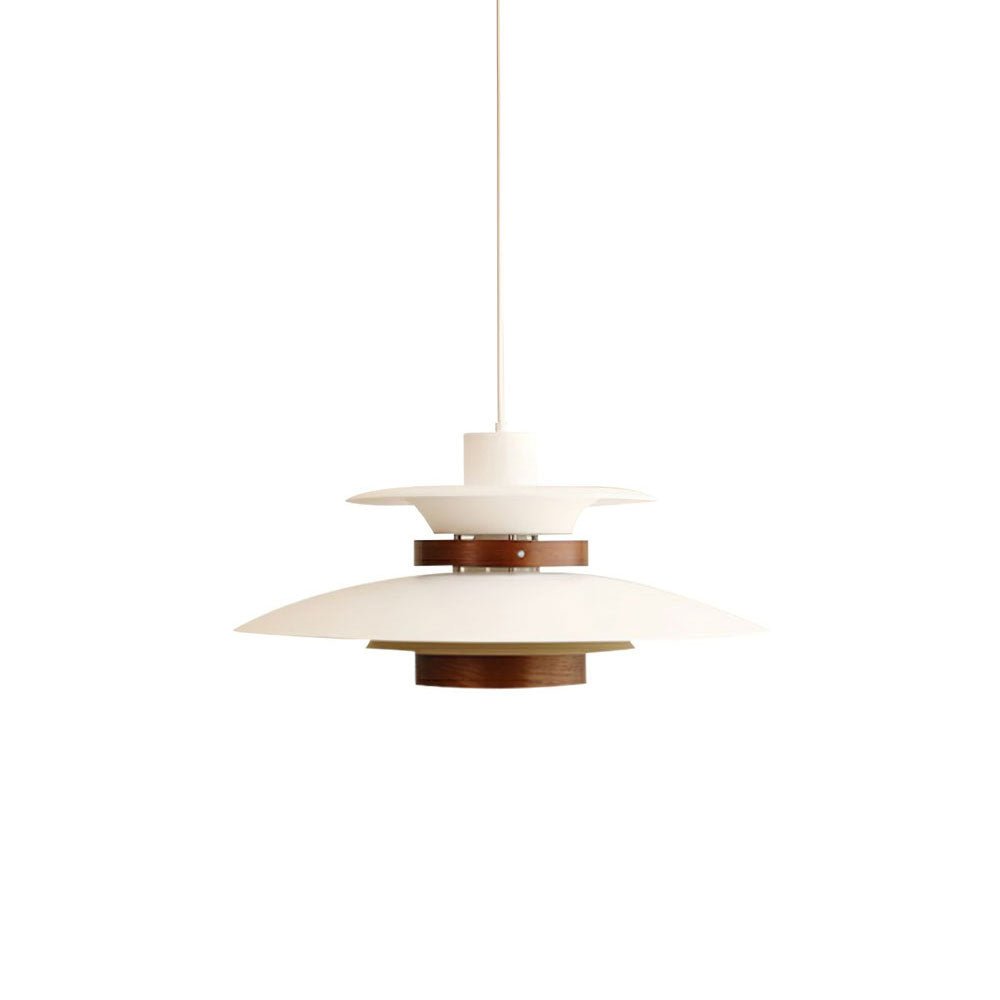 Xyla hanglamp van hout met gelagen kapje Scandinavisch voor eetkamer