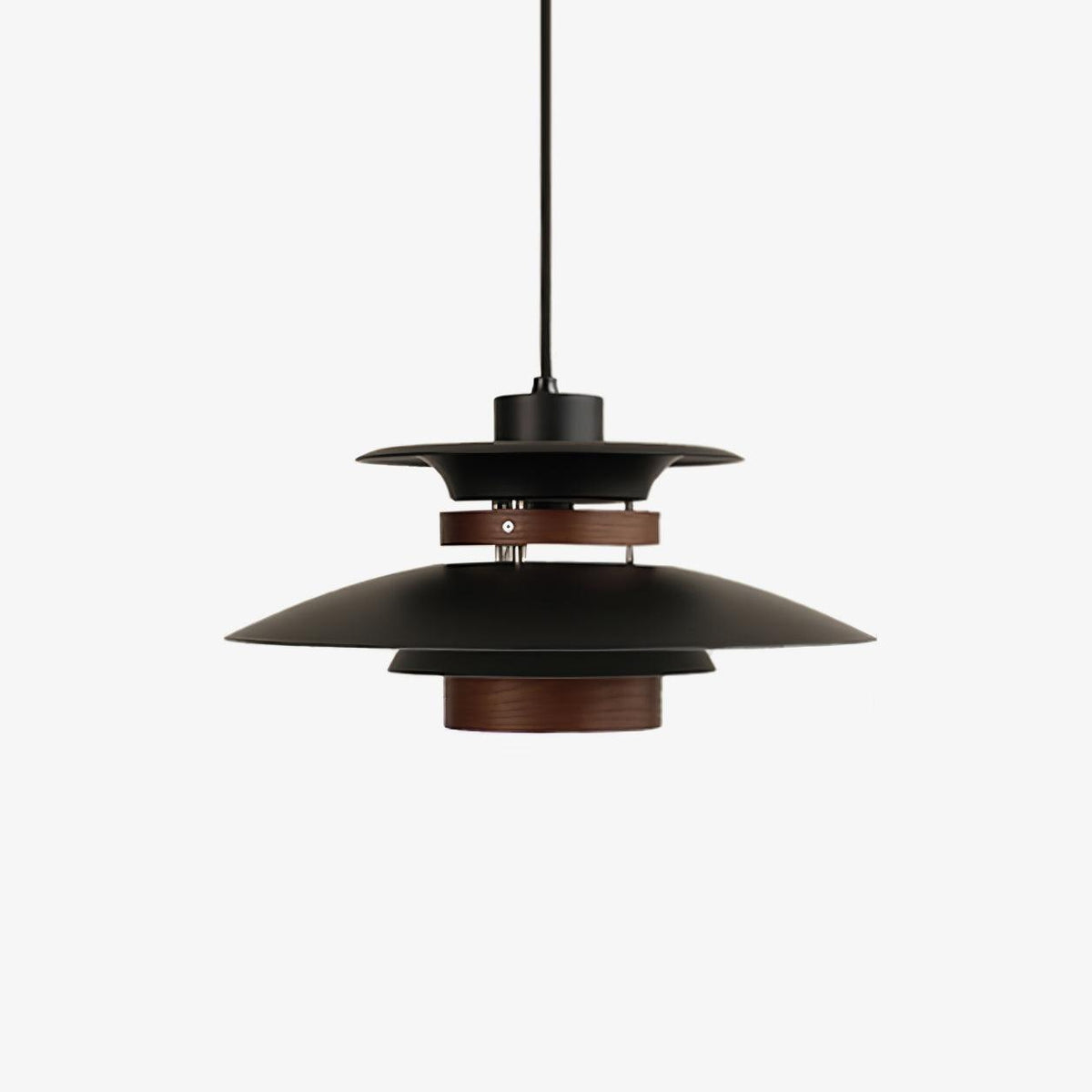 Xyla hanglamp van hout met gelagen kapje Scandinavisch voor eetkamer