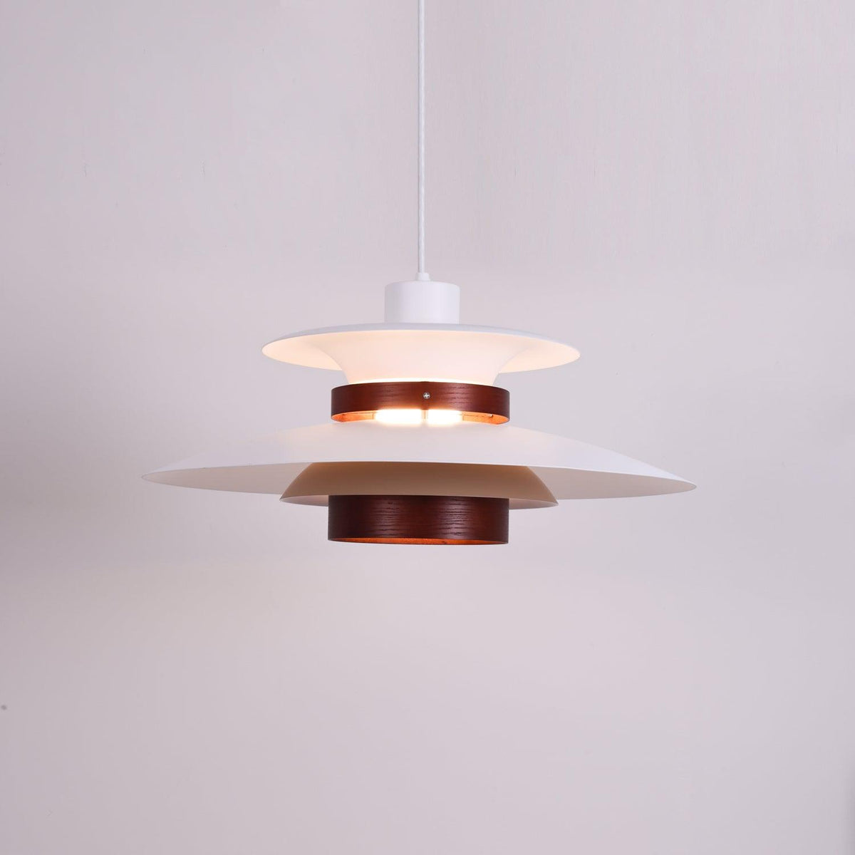 Sylelenne hanglamp van hout en staal