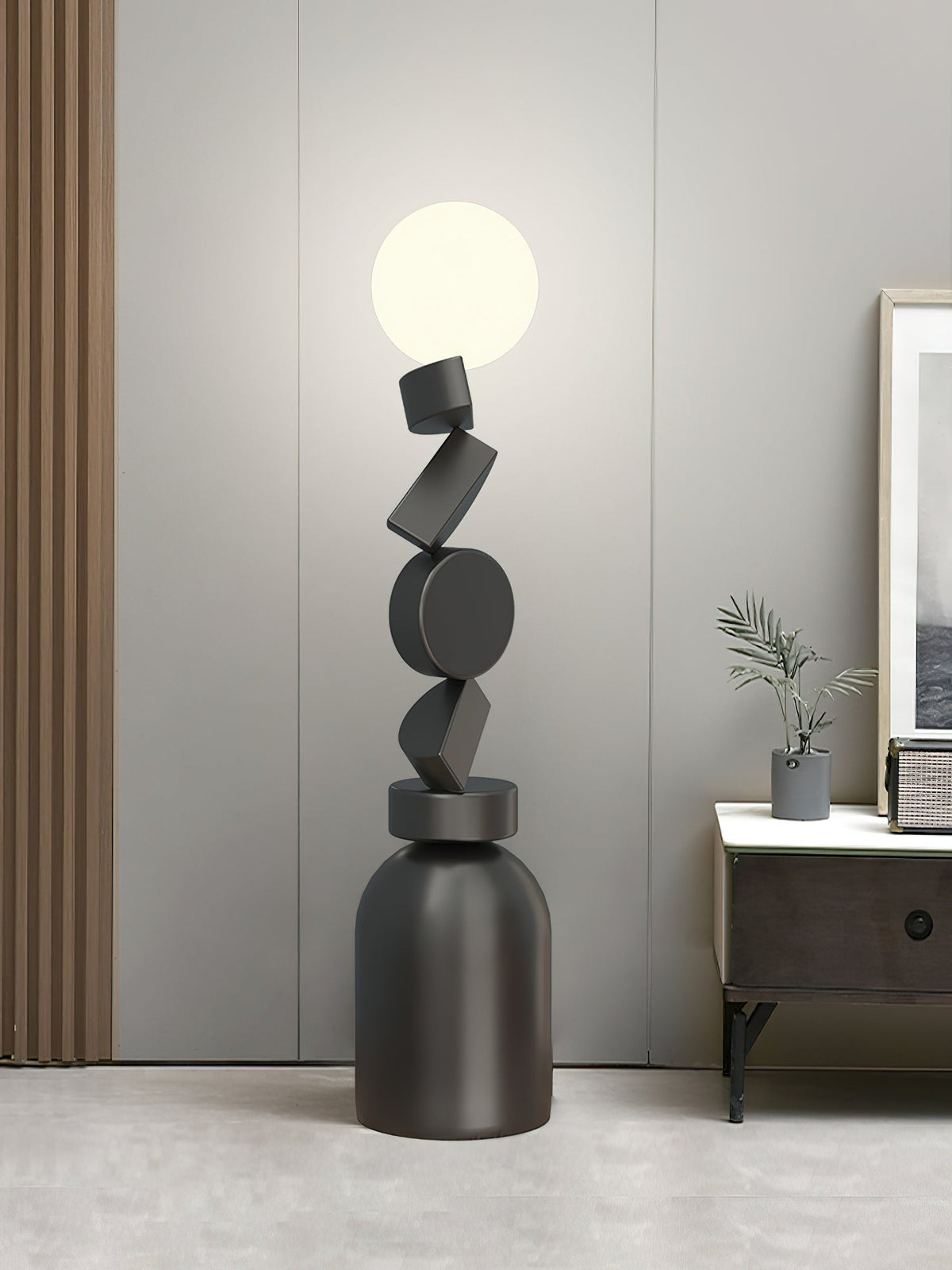 Calisine vloerlamp Monolith kubus zwart voetstuk
