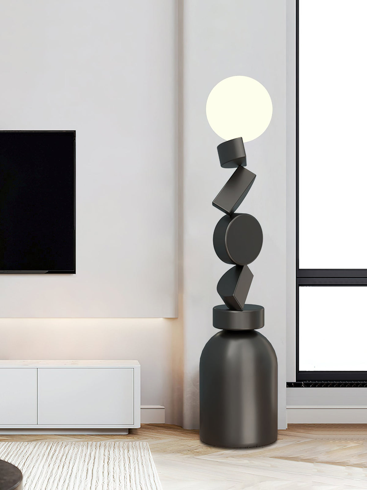 Calisine vloerlamp Monolith kubus zwart voetstuk