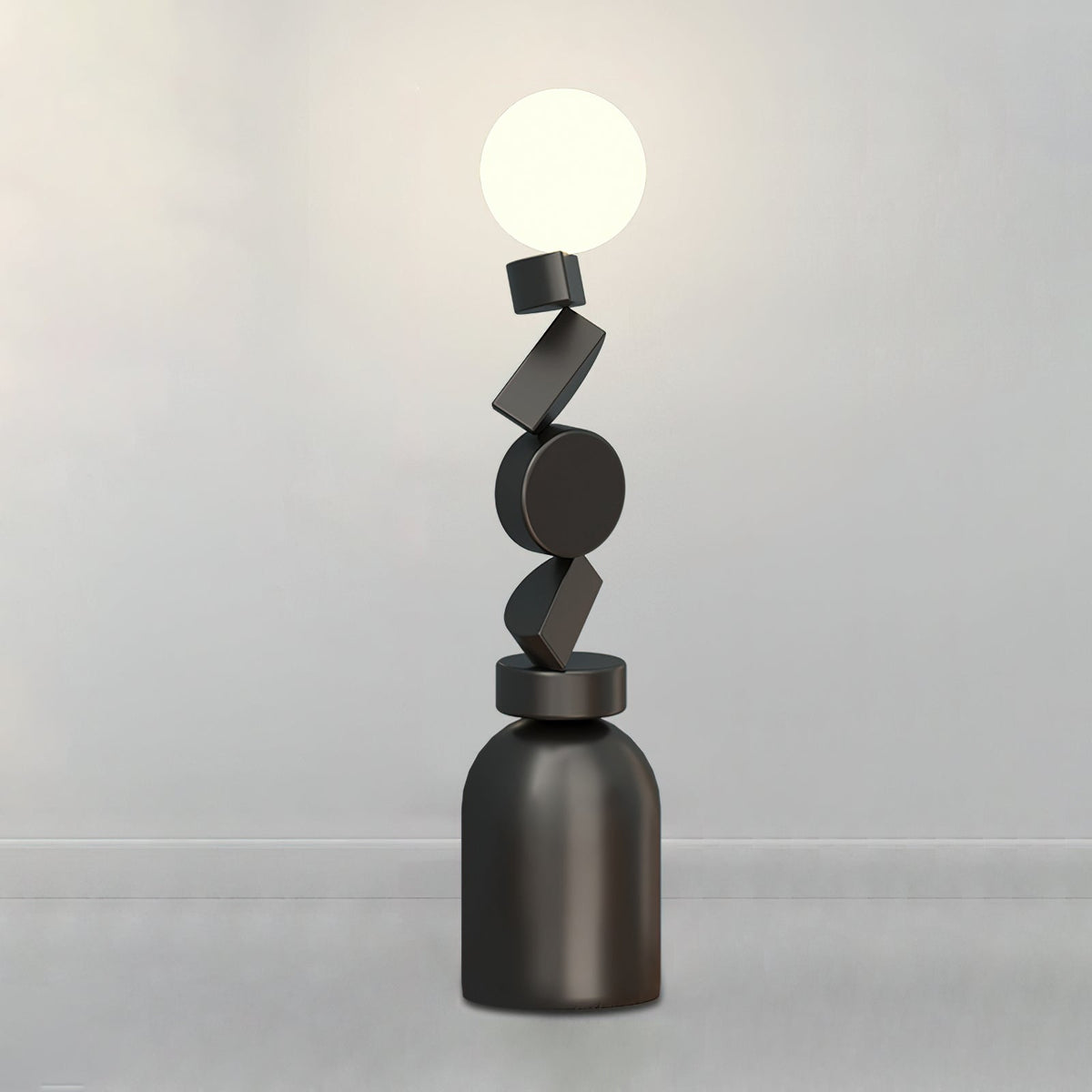 Calisine vloerlamp Monolith kubus zwart voetstuk