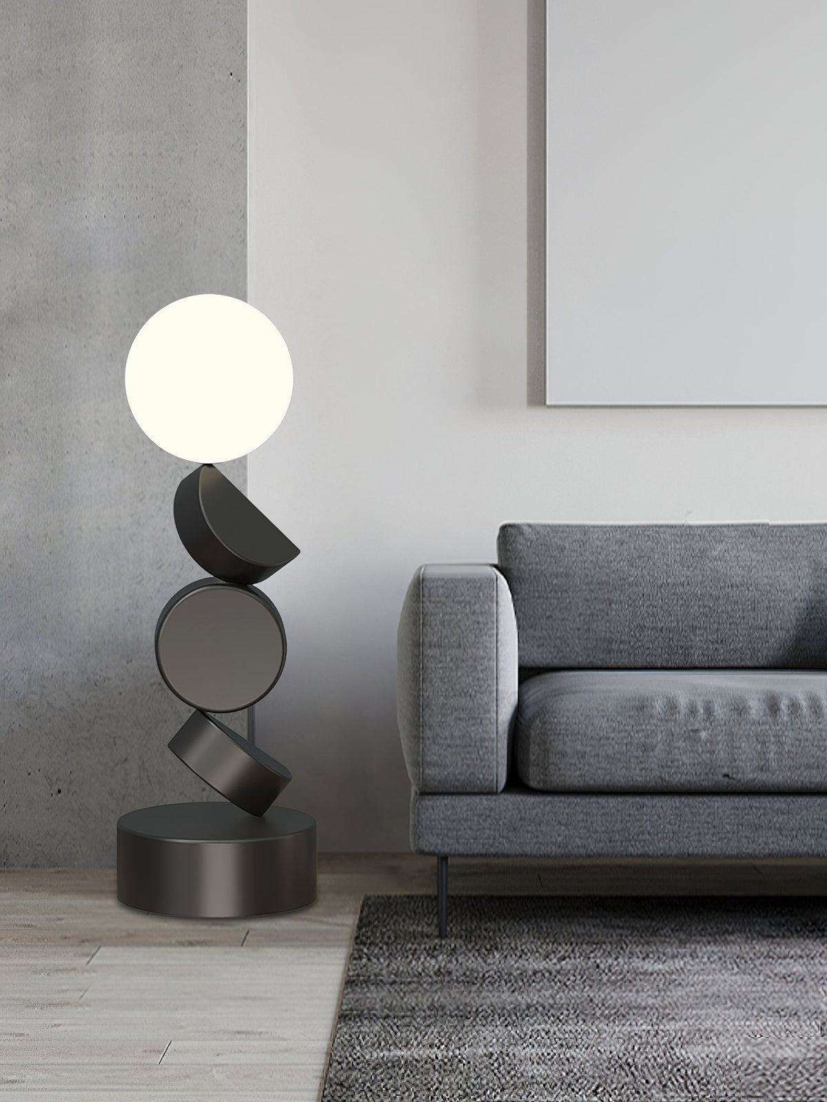 Calisine vloerlamp Monolith kubus zwart voetstuk