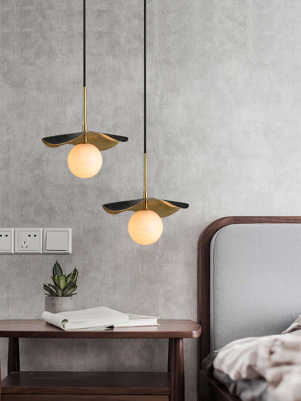 Talem hanglamp met albasten plafondkap
