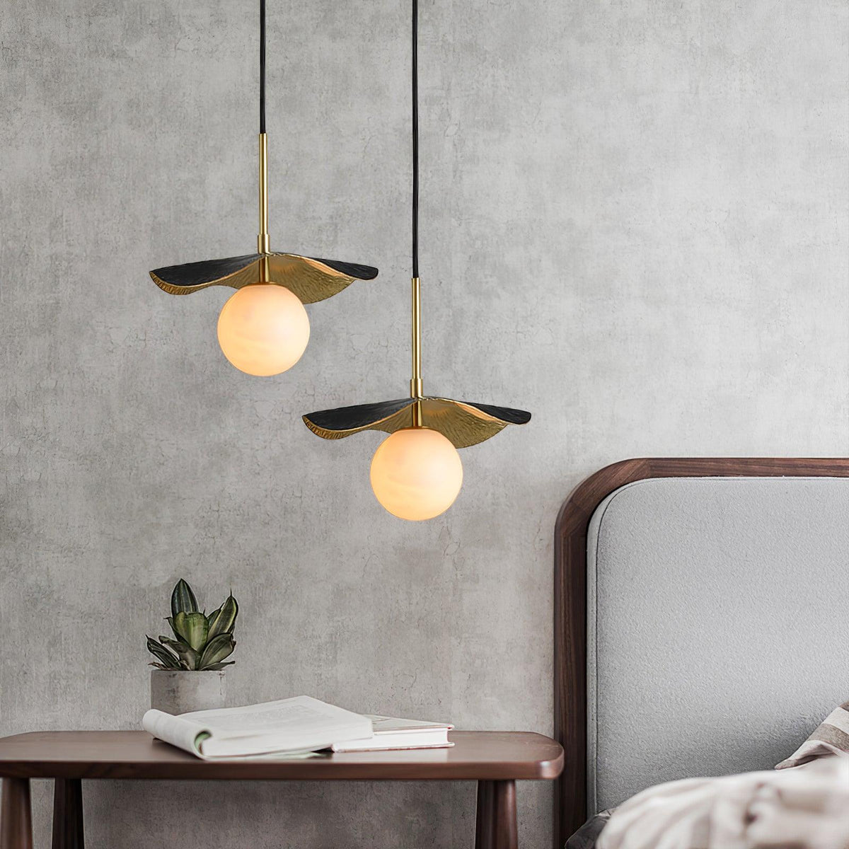 Talem hanglamp met albasten plafondkap