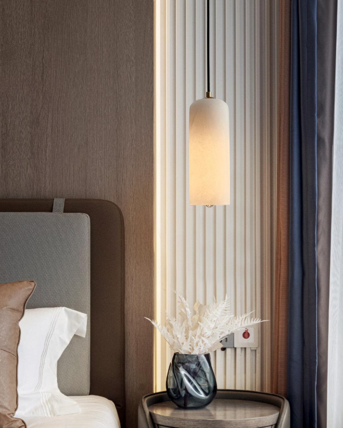 Nivenira cilindrische hanglamp van albast