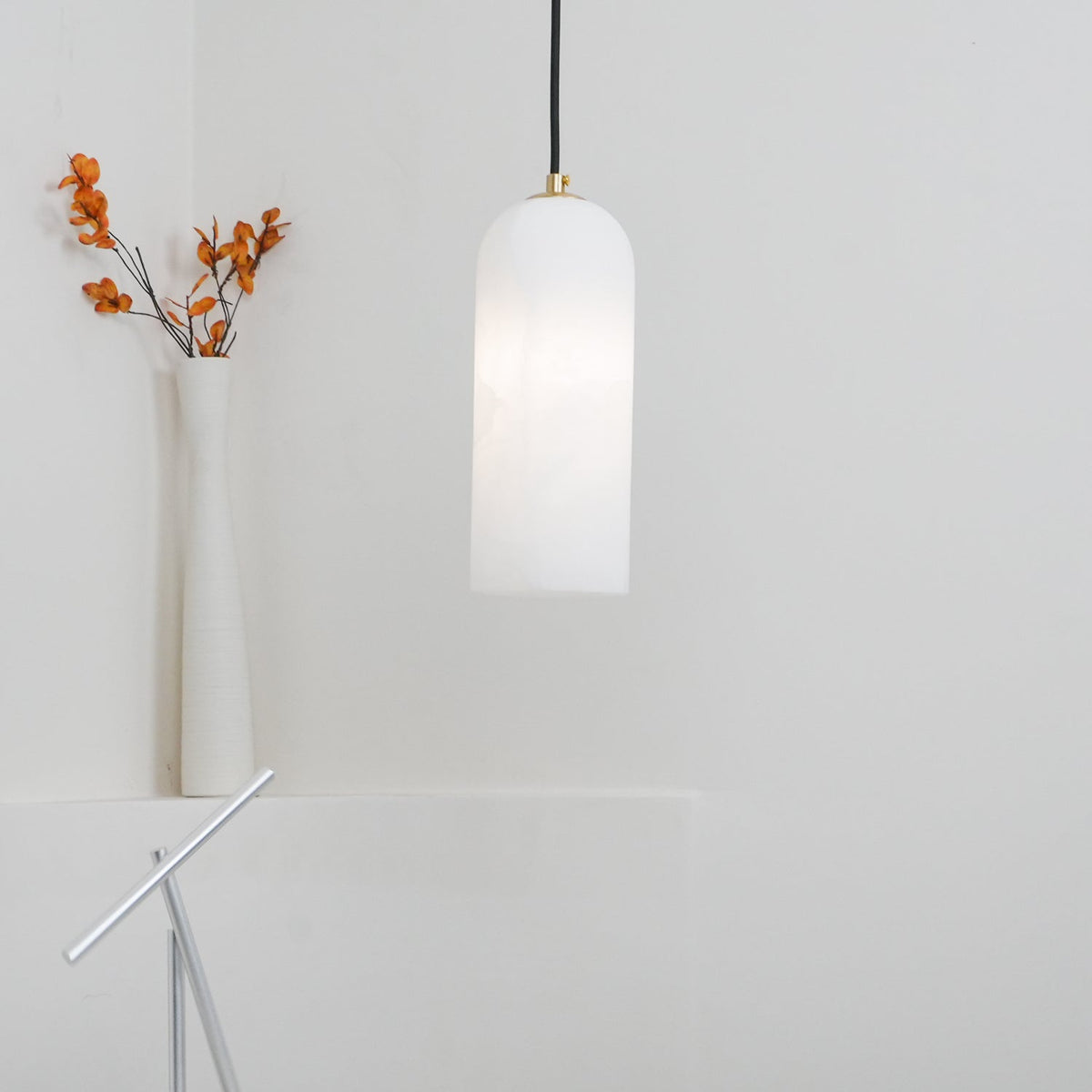 Nivenira cilindrische hanglamp van albast
