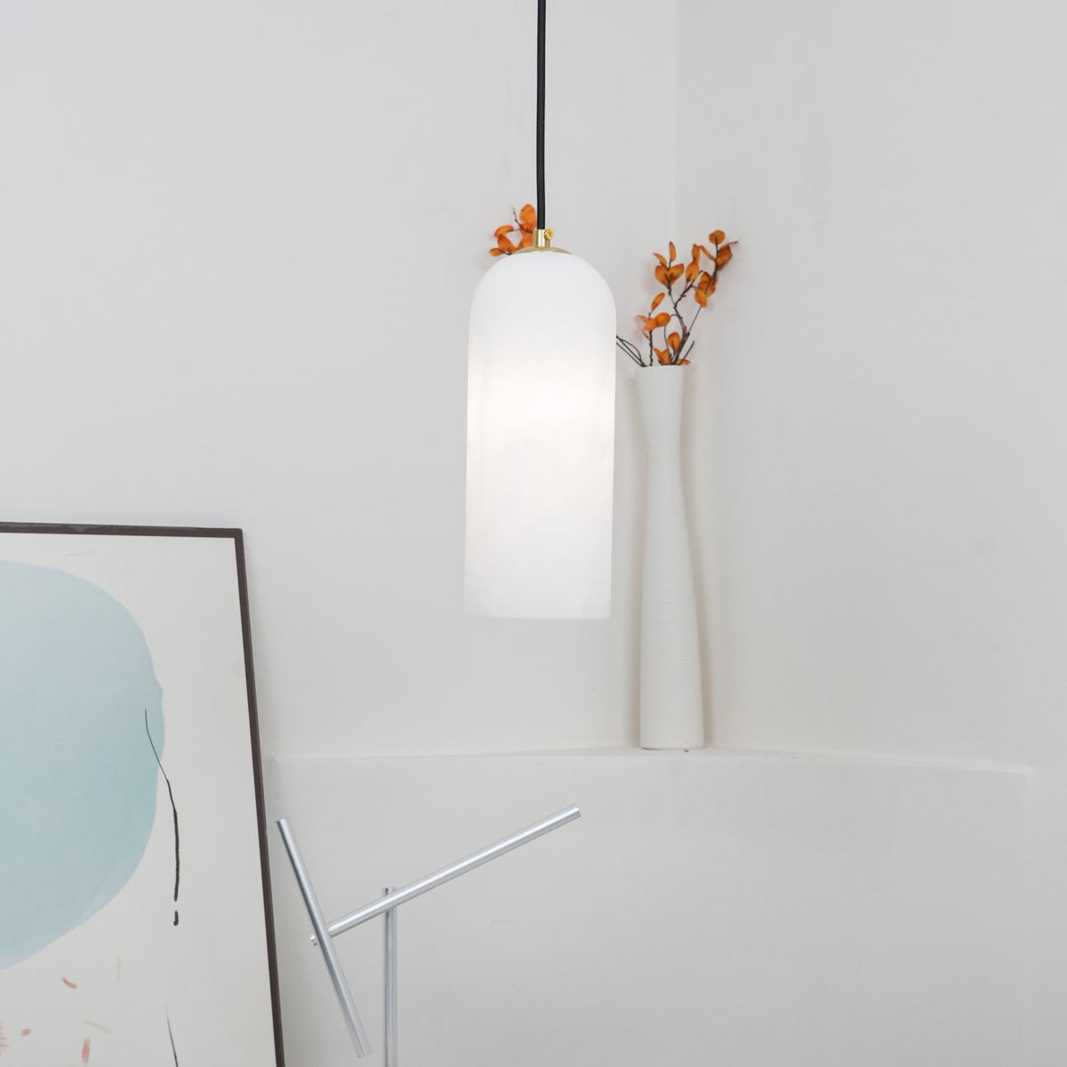 Nivenira cilindrische hanglamp van albast