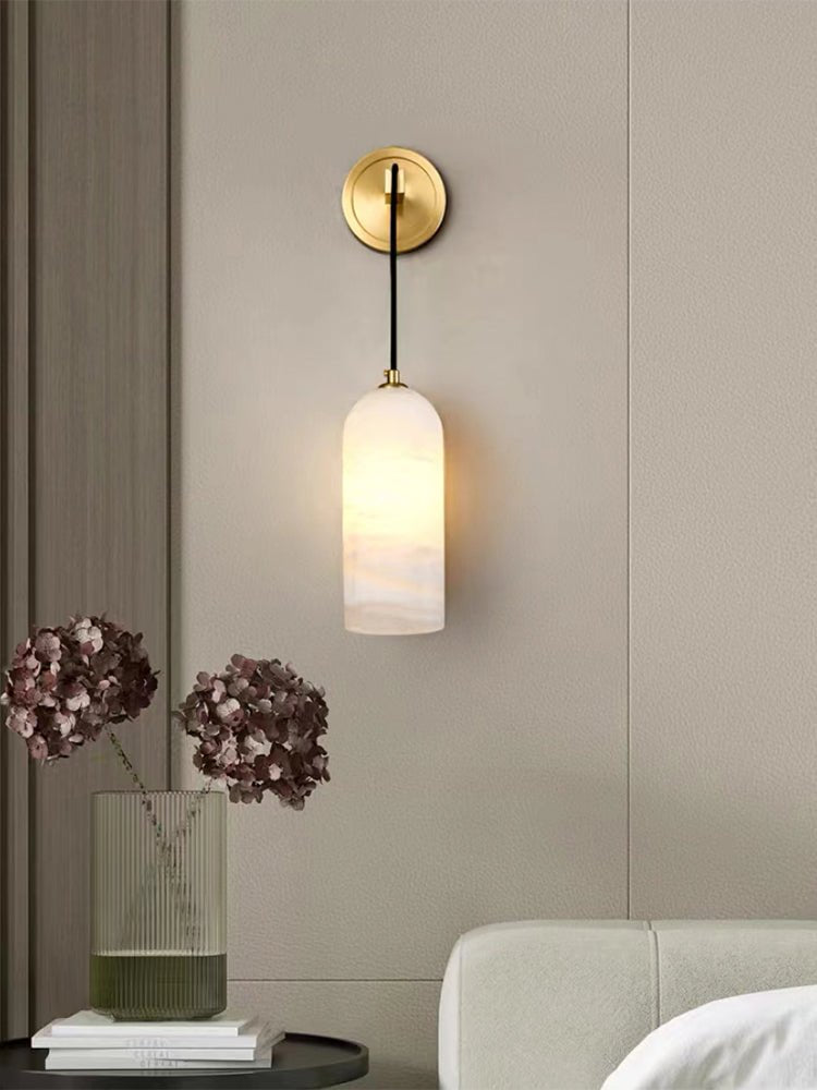 Haelion wandlamp met albasten lampenkap