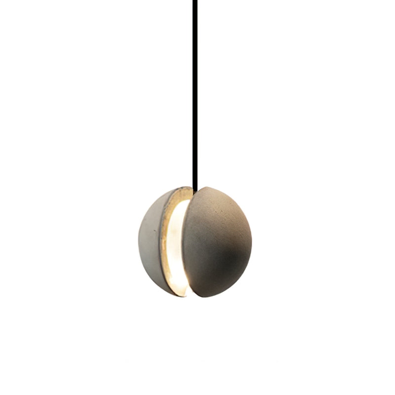 Umi hanglamp van beton met bolvormige maan Minimalistisch