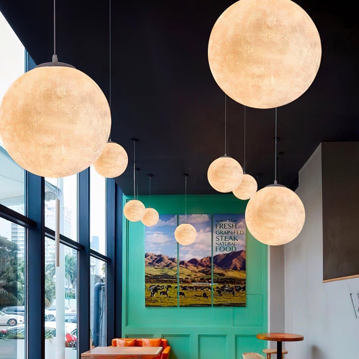 Miralaine hanglamp maansvormig voor woonkamer
