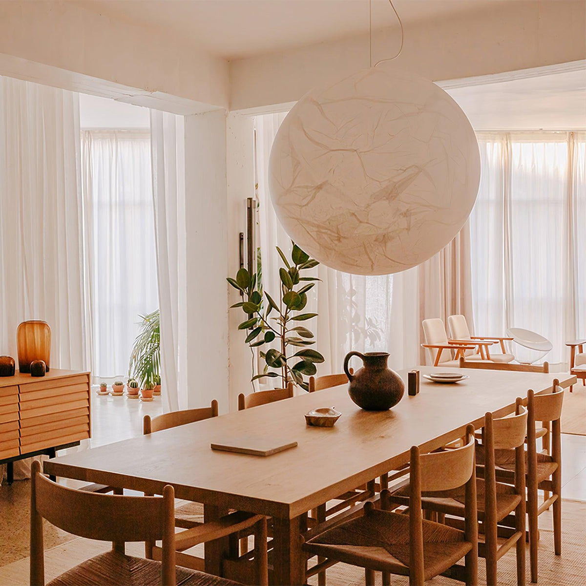 Bolvormig Minimalistisch Zijde Hanglamp