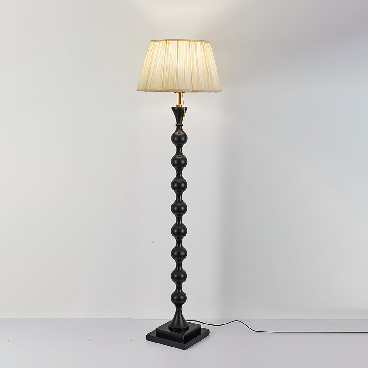 Celon Houten Stoffen Vintage vloerlamp