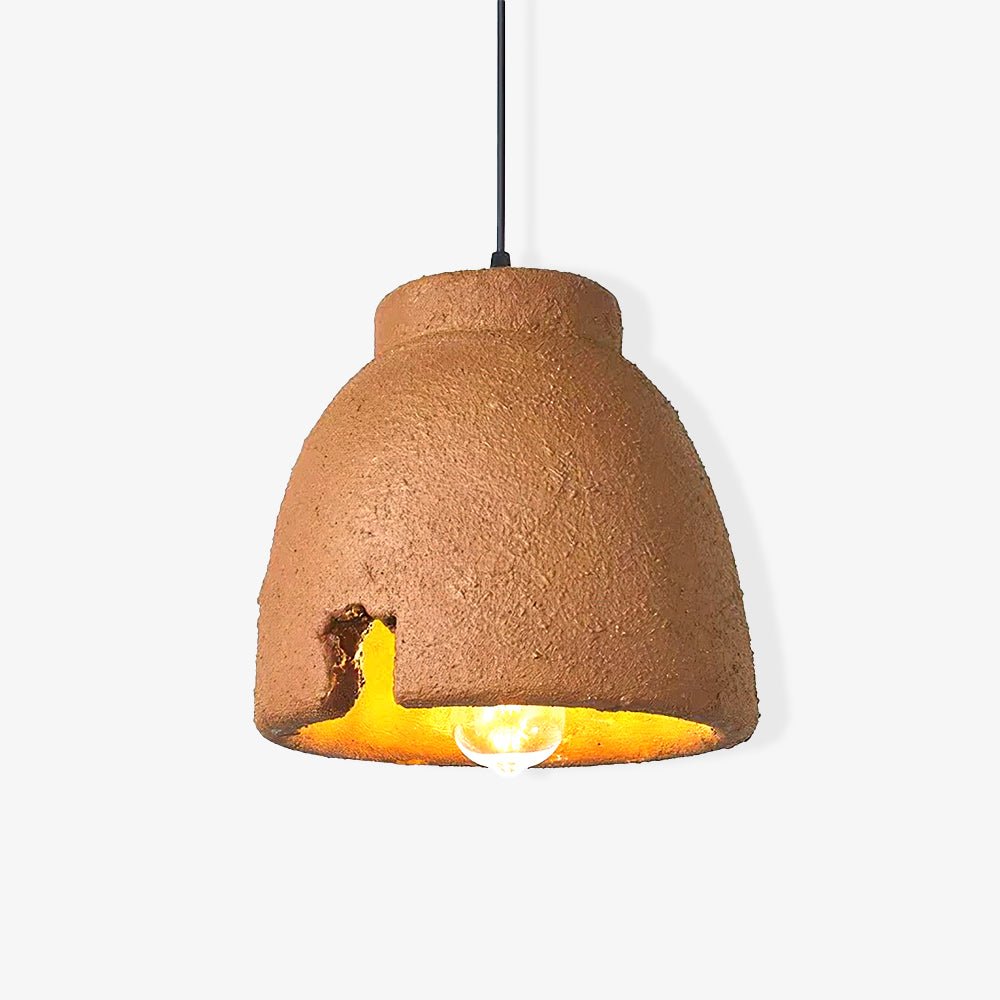 Osileth Wabi-Sabi hanglamp van hars van bruin polystyreen