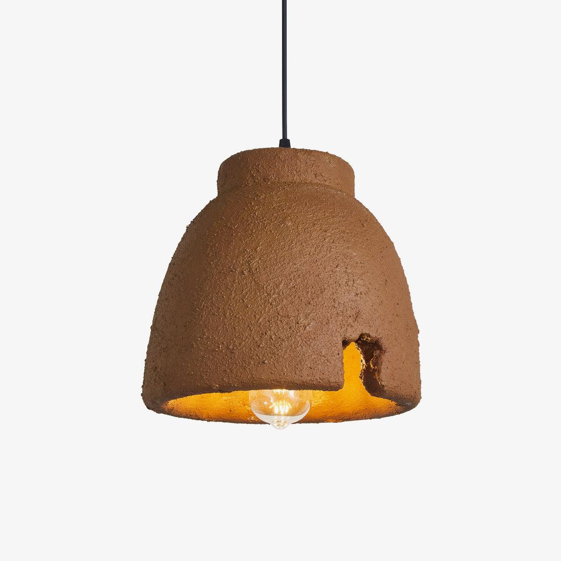 Osileth Wabi-Sabi hanglamp van hars van bruin polystyreen