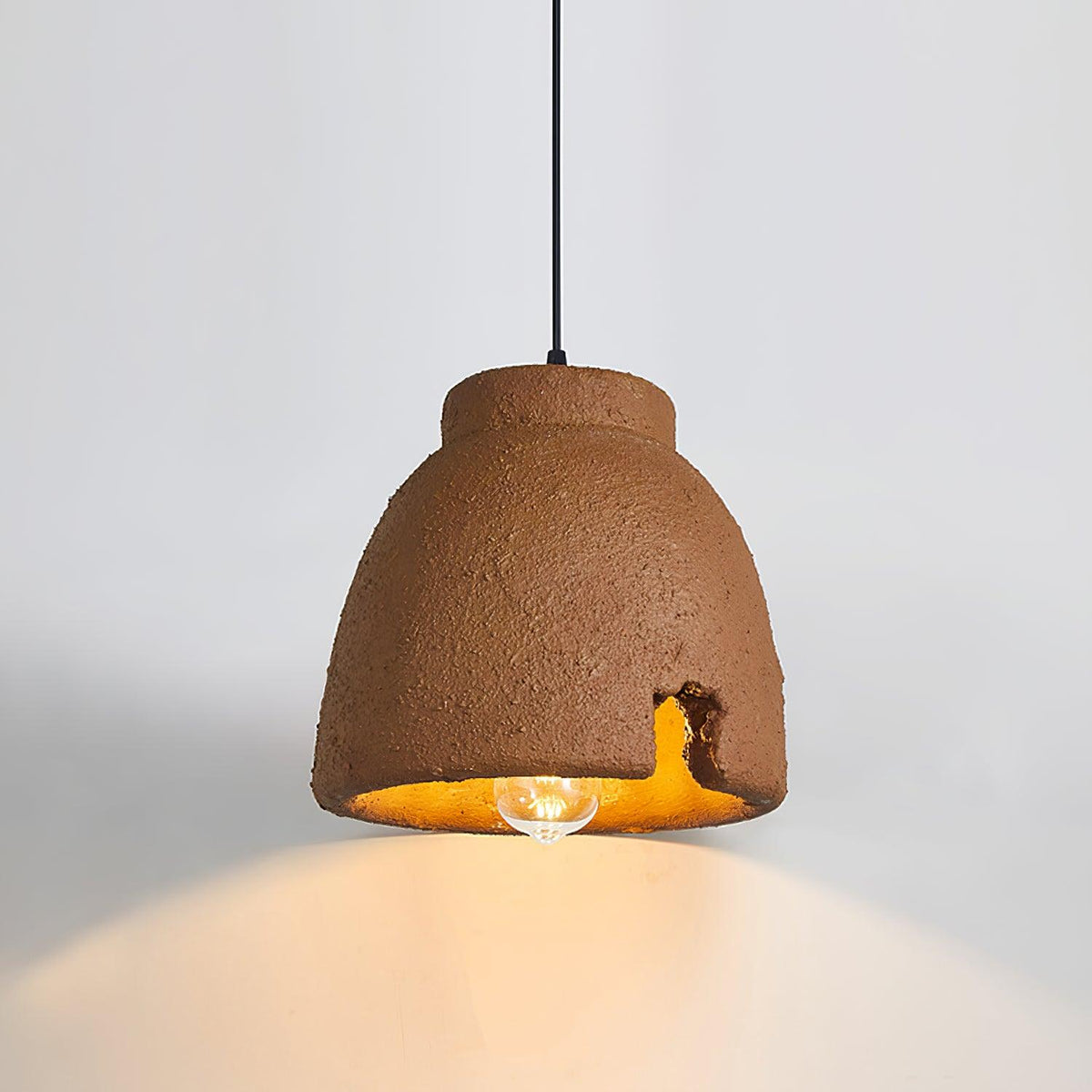 Osileth Wabi-Sabi hanglamp van hars van bruin polystyreen