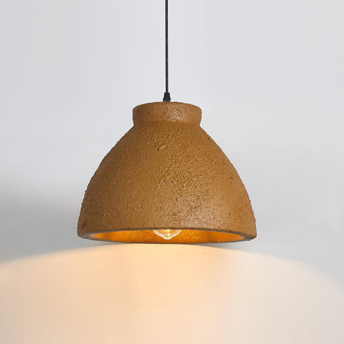 Osileth Wabi-Sabi hanglamp van hars van bruin polystyreen