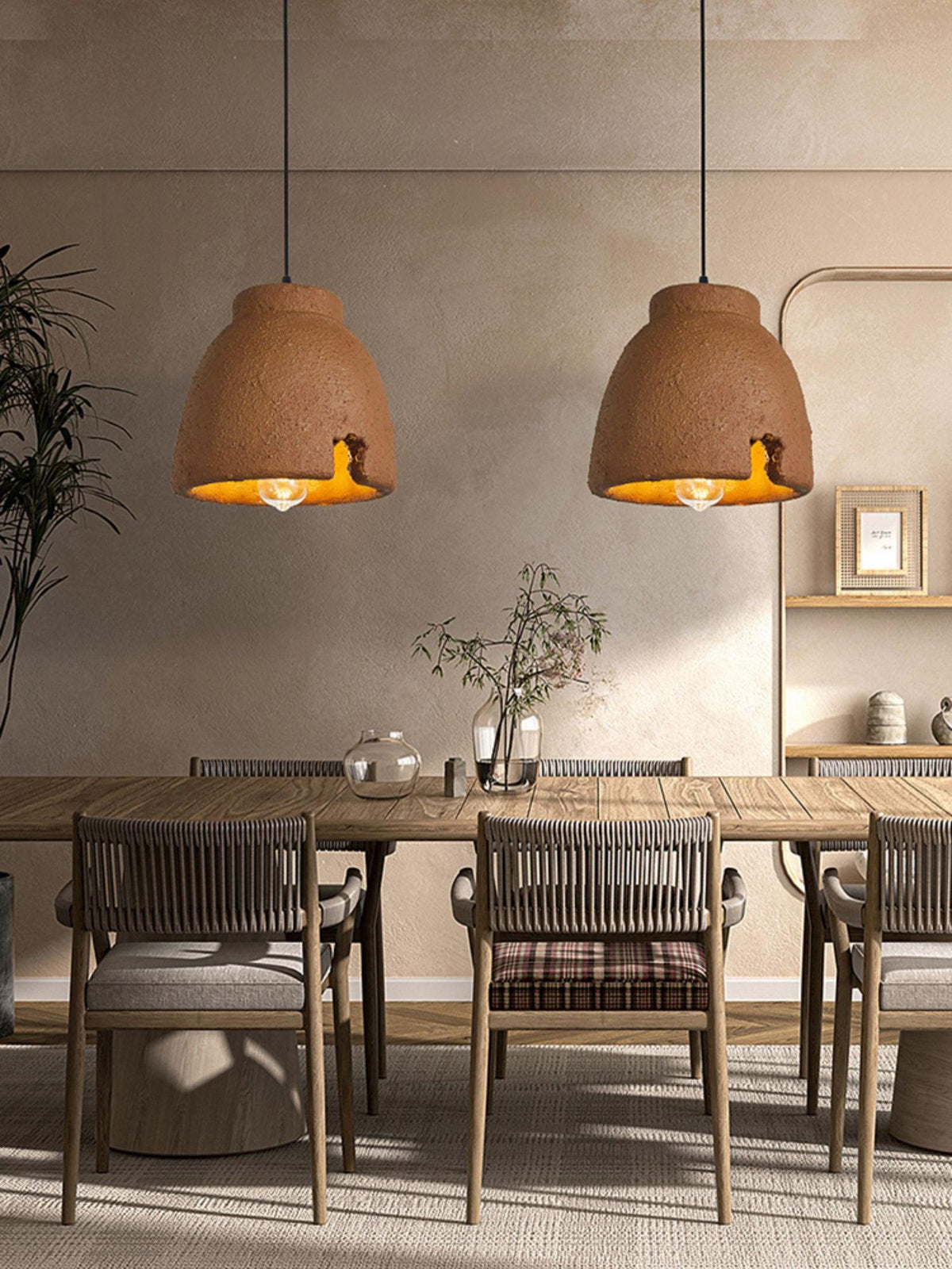 Osileth Wabi-Sabi hanglamp van hars van bruin polystyreen