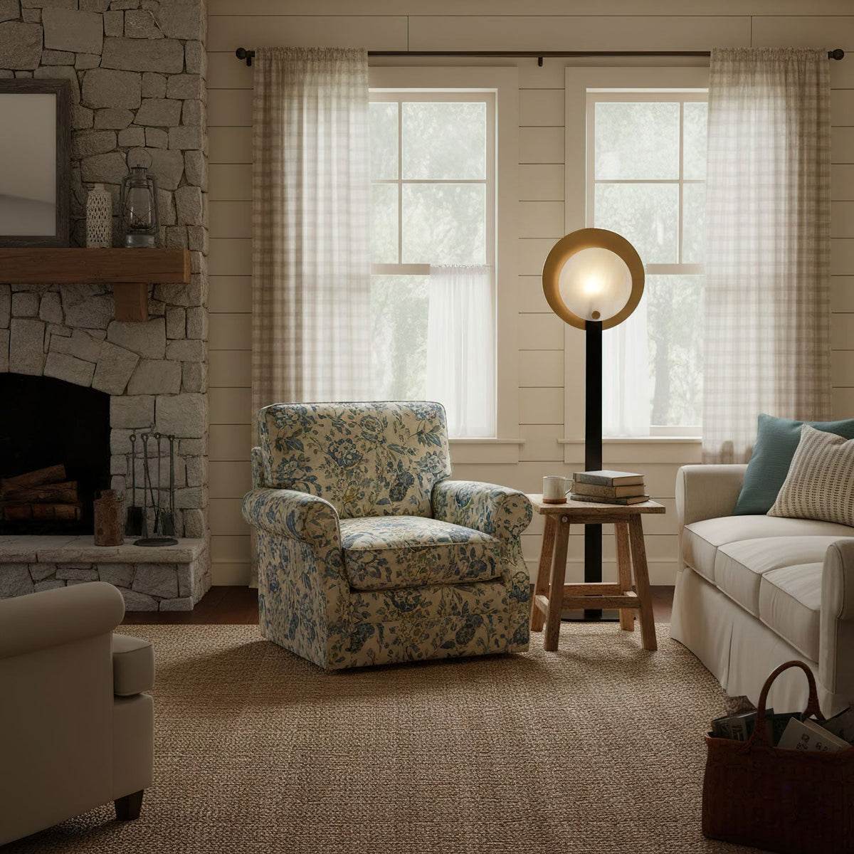 Mosaic elegantie albasten vloerlamp