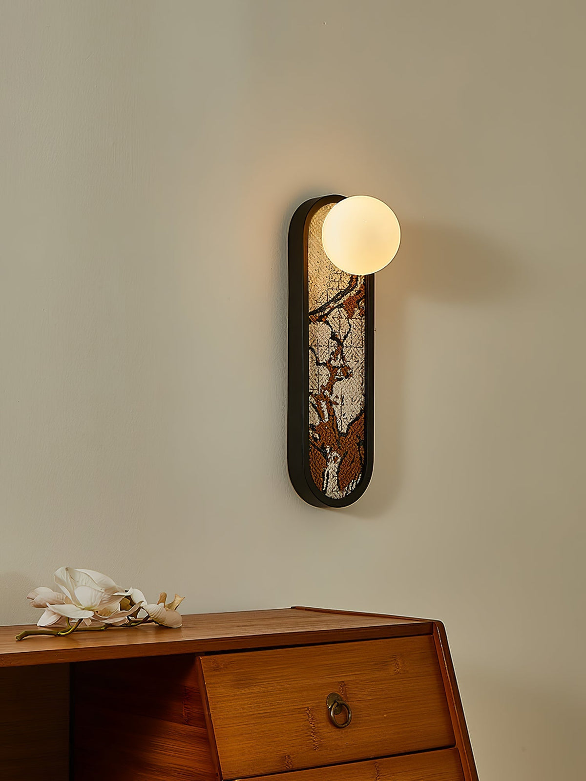 Uzorus Premium Noordse kunst wandlamp van stof
